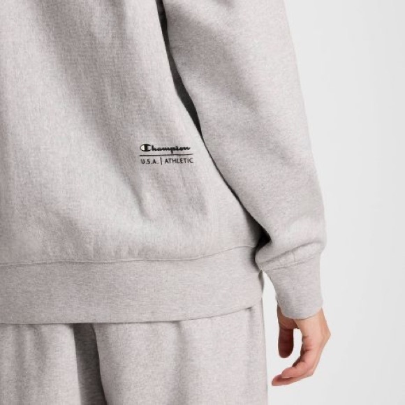 Champion Women's Fleece Crewneck Sweatshirt - Heather Gray M - Picture 4 of 6